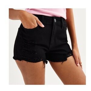 SO Black Denim High Rise Shortie